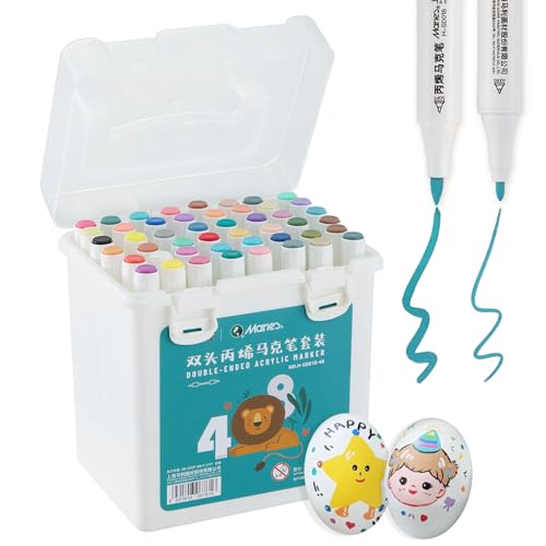 48色 アクリルマーカー セット アートマーカーペン水性ペン 毒性無し 防水 速乾 耐光 ツインマーカー DIY 子供用 学校 絵画教室 プレゼント