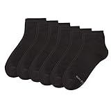 Perfekte Passform Skechers Damen Socken - Quarter, weicher Baumwollmix, einfarbig, Vorteilspack, 6er Pack (2x 3P), 35-42, Schwarz oder Weiß (39/42-6P, Schwarz)
