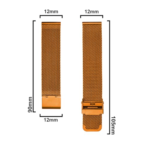 Image of DBLACK ''BONEZ'' Mesh Chain Stainless Steel Watch Belt, Ergonomic & Breathable Design Watch Strap / / For 08mm, 10mm, 12mm, 14mm, 16mm, 18mm, 20mm, or 22mm Watch Band (Rose Gold, Choose Your Size)