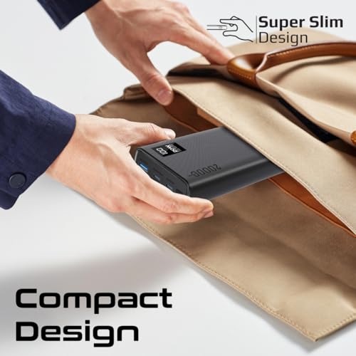 Image of Promate Power Bank 20000mAh | Ultra-Slim Portable Charger, 20W Type-C Input /Output Port, 22.5 QC 3.0, LCD & Over-Heating Protection, Fast Charging for iPhone, Android, Bolt-20PD - 2 Years Warranty