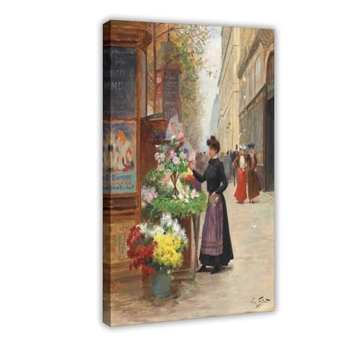 Toile vendeur de fleurs de Victor Gilbert décoration murale pour salon chaleureux
