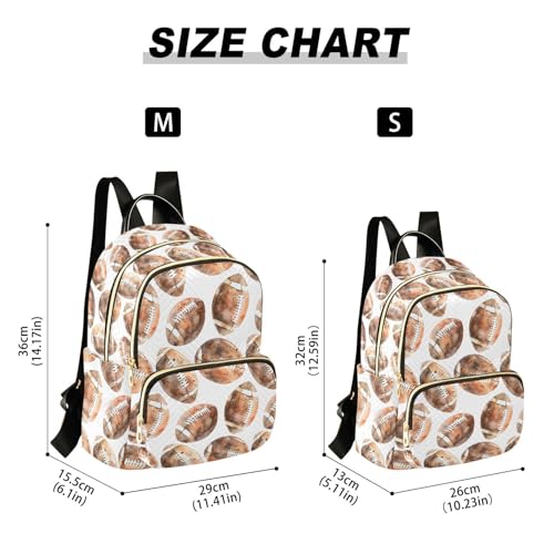 Image of ALAZA Rugby Watercolor American Football Women Backpack Purse Ladies Fashion Shoulder Bag Daypack Travel Bag 10L