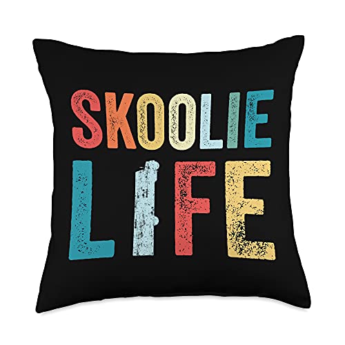 Skoolie Life Skoolie School Bus Conversion Vintage Skoolie Throw Pillow