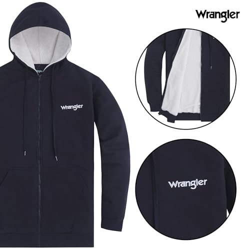Wrangler Hoodies for Men Big and Tall - Sherpa Lined Zip Up Sweatshirt3