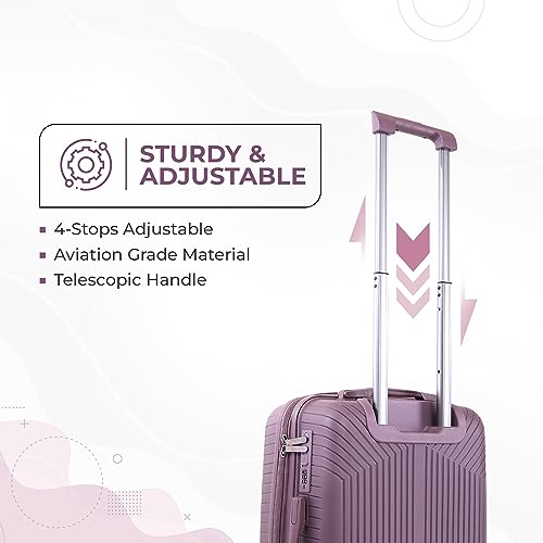 Image of Verage V-Lite Galaxy 56 cms Purple Hard Sided Cabin Size Carry On Luggage Trolley Bag for Travel, Suitcase with 8 Spinner Wheels for Men and Women