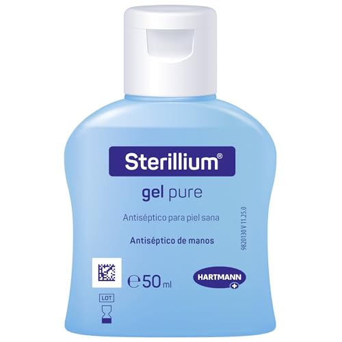 Sterillium Gel Pure, Hidroalcohólico, Desinfectante de Manos, Antiséptico, Amplio Espectro de Acción, Aporta Hidratación, Protección y Suavidad, Sin perfume, 50ml