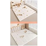 Miffia プレイマット 赤ちゃん 折りたたみ xpe 200×180×2cm 厚手 安全検査済み ベビーマット 防水 防音 ベビープレイマット 滑り止め おしゃれ ベビー 出産祝い 一枚入り (黒と白のドット,【 両面】200×180×2cm)