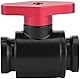 Tiardey Mini Wasserkühlungsventil G1/4 Zoll Gewinde Innengebiss PC Wasserkühler Wasserkugelhahn für Computer Wasserkühlung (roter Griff)