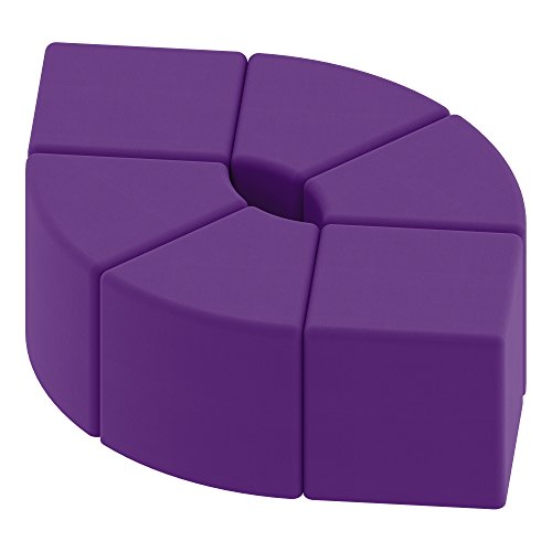 Image of Sprogs 12 inch H Structured Cube Stool -Flexible Modular Collaborative Soft Seating for Office, Home, Lounge and School Classrooms with Durable Frame & Set of 6 inch Legs Add-on -Purple