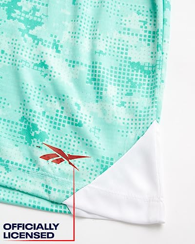 Reebok Boys' Active Shorts Set - 2 Pack Athletic Performance Dry Fit Tank Top And Gym Shorts (Size: 8-12), Size 10, White/Mint Green #TOP3