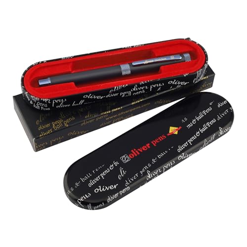 Image of Oliver Thar Roxx Matte & Shine Fountain Pen - Matte Black /Blueberry Trims, Full Brass Body, 0.6mm Cardinal Refill, Gift T Box
