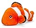 tachi Plüschtier Clownfisch orange weiß, Kuscheltier Fisch mit Streifen, Stofftier groß 28 cm