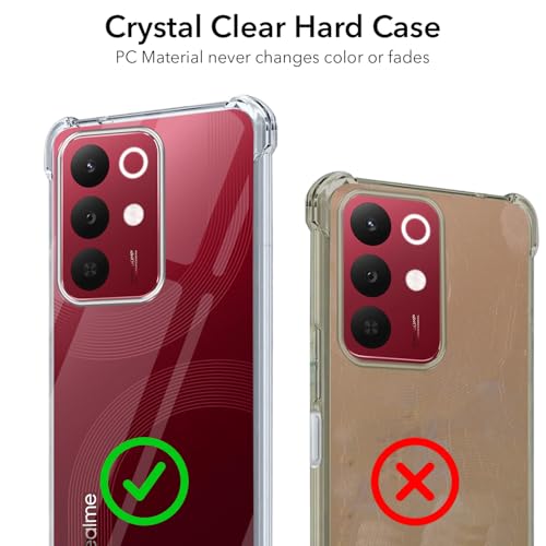 Image of Jkobi Shockproof Crystal-Clear Back Cover for Realme 15X (Anti Yellow Case | Drop & Camera Protection | Hard Polycarbonate)