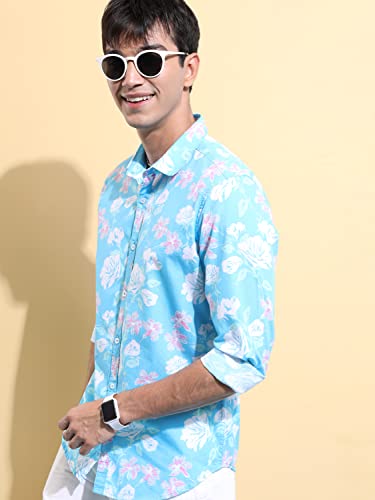 Image of Ketch Men Cotton Slim Fit Printed Full Sleeve Shirt