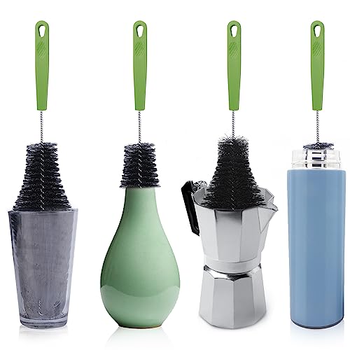 Image of Long Bottle Brush, 15.64 in Bendable Cleaner Brushes for Cleaning Neck Beer Bottles, Wine, Baby Bottles, Water Bottles, Tumblers, Flask, Bird Feeder, Vase, Pipes and Brewing Supplies Black /1Pack