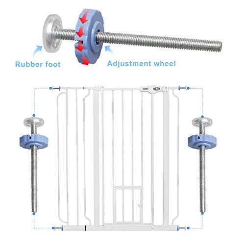 FCHO 4 Pack Baby Gate Extra Long M8 (8 mm) Spindle Rods for Pressure, Baby Gates Accessory Screw Bolts Kit, Replacement Parts for Pressure Mounted Baby and Pet Safety Walk Thru Gates - Thumbnail 3