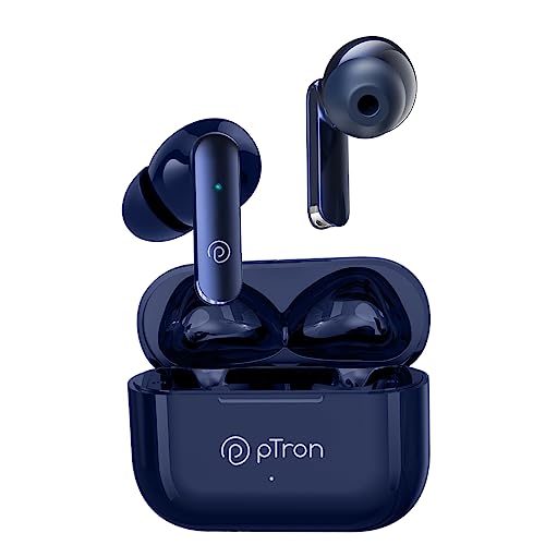 PTron Bassbuds Duo In Ear Earbuds With 32Hrs Total Playtime, Bluetooth 51 Wireless Headphones, Stereo Audio, Touch Control TWS, With Mic, Type-C Fast Charging, IPX4 & Voice Assistance (Blue) For Rs. 799 @ 69% off