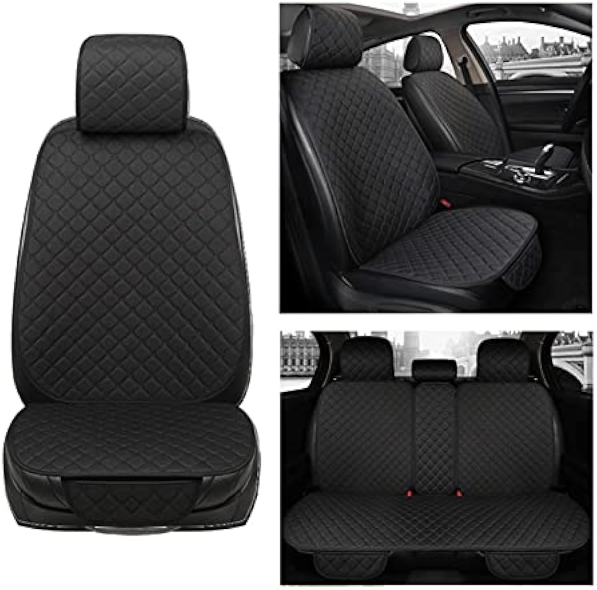 ベスト商品 車用の黒いシートカバー 自動車用シートカバーとアクセサリー 5席の亜麻の車の座席カバー通気性の自動車座席クッションプロテクターの前後の 背中パッドマットの背もたれがフィット以上の車suvバン Color Name Red 車 バイク 最終販売です Littleshopp Com