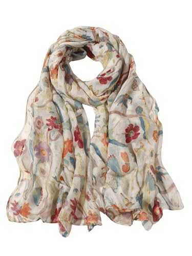 Verdusa Women's Lightweight Scarf Floral Print Sheer Shawl Wraps