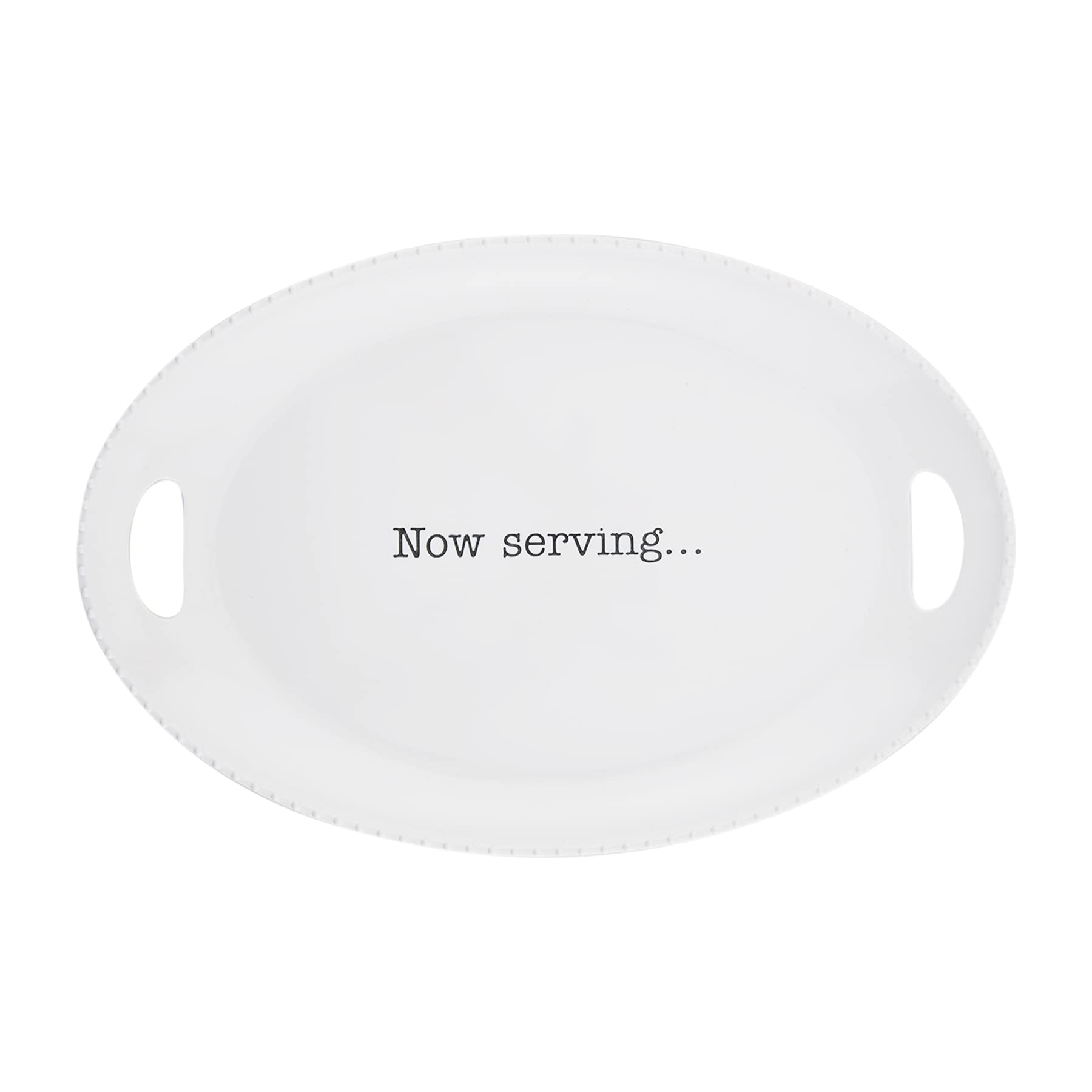Mud Pie Melamine Serving Platter, White, 12" x 18"