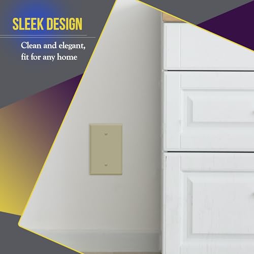 Image of ENERLITES Oversized Blank Wall Plate Cover, 1-Gang, 1 Pack, Ivory | Jumbo size 5.5 inch x 3.5 inch, cover unused electrical box /outlet /switch, unbreakable polycarbonate, UL-listed, easy to install