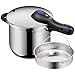 WMF Perfect Plus One Pot Schnellkochtopf Induktion 6,5l, mit Einsatz, Dampfkochtopf mit Flammschutz, großes Kochsignal, 2 Kochstufen, abnehmbarer Deckelgriff
