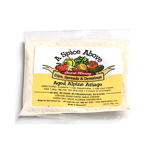 A Spice Above Dips, Spreads, and Dressing Mixed Seasonings Party Packets, 3 Pack (Aged Alpine Asiago)