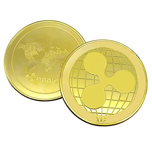 GARASANI 2 Pack Ripple Coin Commemorative Coin Gold Plated Home Room Office Decoration Collector's Set Circular Case Included 0.3mm (Gold Ripple Coin)