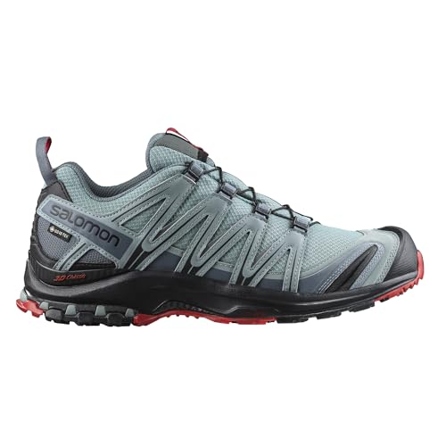 Salomon Salomon Men’s XA PRO 3D Gore-Tex Waterproof Trail Running Shoes - Lead/Black/Barbados Cherry - 11