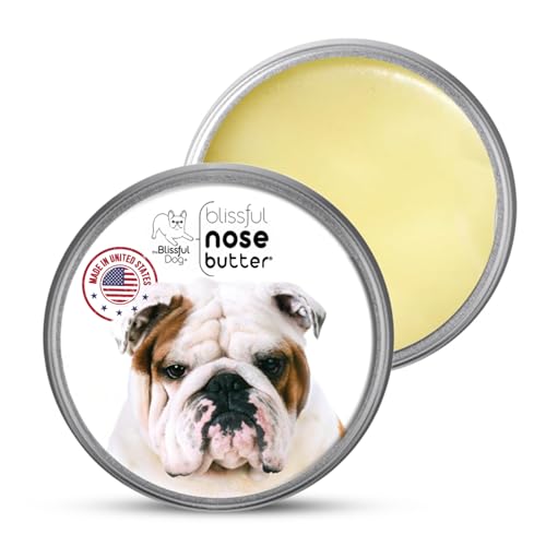 The Blissful Dog Bulldog Nose Butter, Versatile Dog Nose Balm to Reduce Dryness, Handcrafted, Easy-to-Apply, Unscented, 1 oz.