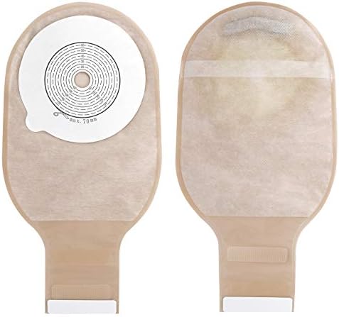 One Piece Ostomy Colostomy Bags, Ostomy Supplies, Drainable Ostomy Pouch for Ileostomy Stoma Care, Cut to Fit(20-70mm), Box of 10