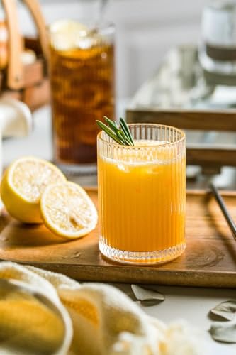 Image of bellemax 250ML Premium Juice Glasses Drinking Glasses,Highball Lead-Free Glasses,Tumblers for Water,Juice,Beer,Cocktail and Mixed Drinks - Transparent (Set of 6)