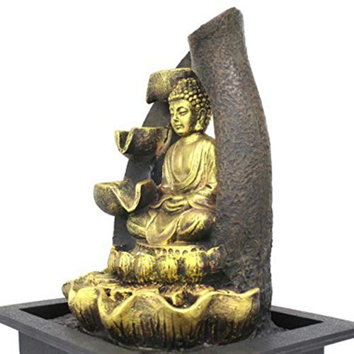 Fonte de Água Decorativa Resina Cascata Iluminação de Led GT736 - Lorben