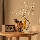  DINAPENTS LED Bonsai Baum Lichter 108 LED Lichterbaum Tisch Bonsai Baum Blüten Licht Künstliches Baum USB/Batteriebetrieben Dekobaum Kleine Baumbeleuchtung Nachtlicht Innen Dekoration