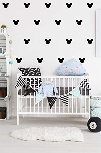 Bestickers Mickey Mouse Head Wall Decals [Set Of 160 | 2X1.5 Inch | Removable Wall Decals | Peel And Stick Decal| (Mickey Mouse Polka) #TOP1