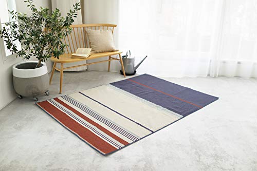 スミノエ ラグ ネイビー 130×190cm ミッドスタイル アレルブロック 13472577