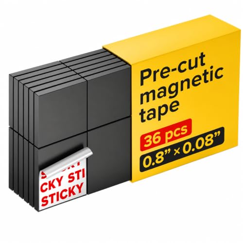 Image of Square Flexible Magnets with Adhesive Backing (36pcs) Magnetic Tape Magnet Strips for Whiteboard, Fridge - Stickers for Organization - Classroom Supplies (0.8 inchx0.08 inch /2x0.2cm)