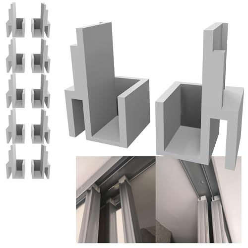 Lote de 6 pares de guías para puerta de corredera | Delantera y trasera | 4G10 + 4D10 | Reemplazo compatible con rieles de forma óptima BRICO deposito LEROY MERLIN CASTORAMA MR BRICOLAJE ETC…