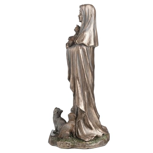 Estatua Saint Gertrude de Nivelles 6 pulgadas Bronce miniatura 2