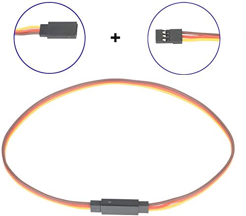 VUNIVERSUM Lot de 5 rallonges de 10 cm JR mâle vers mâle 26AWG PVC pour récepteur gyroscopique modélisme drone
