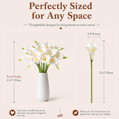 Image of Mandy's 12pcs White Calla Lily Artificial Flowers