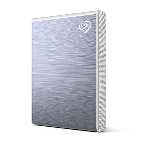 Seagate One Touch 500 GB External Portable SSD Solid State Drive up to 1030 Mb/s, for Windows and Mac, with Android App, 3 yr Data Recovery Services, Blue with 4 MOS Adobe CC Photo (STKG500402)