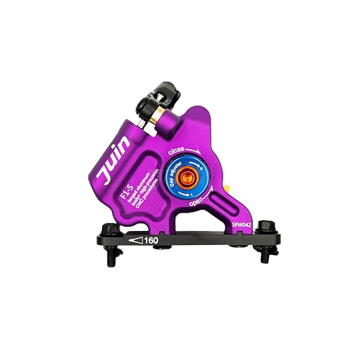 Juin F1-S Hybrid Hydraulic Disc Brake Caliper, Mechanical/Hydraulic Disc Brake Kit, Purple