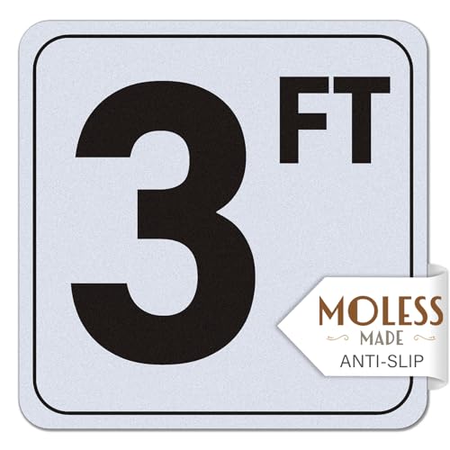 MOLESS 3FT Pool Depth Markers 6x6 Anti-Slip Vinyl Pool Sticker 1 Pack