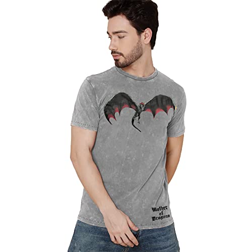 Image of Free Authority Game of Thrones Printed Regular Fit Grey Cotton Men's T-Shirt
