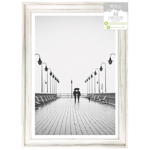 Design Group Cadre photo en bois vieilli style shabby chic Blanc