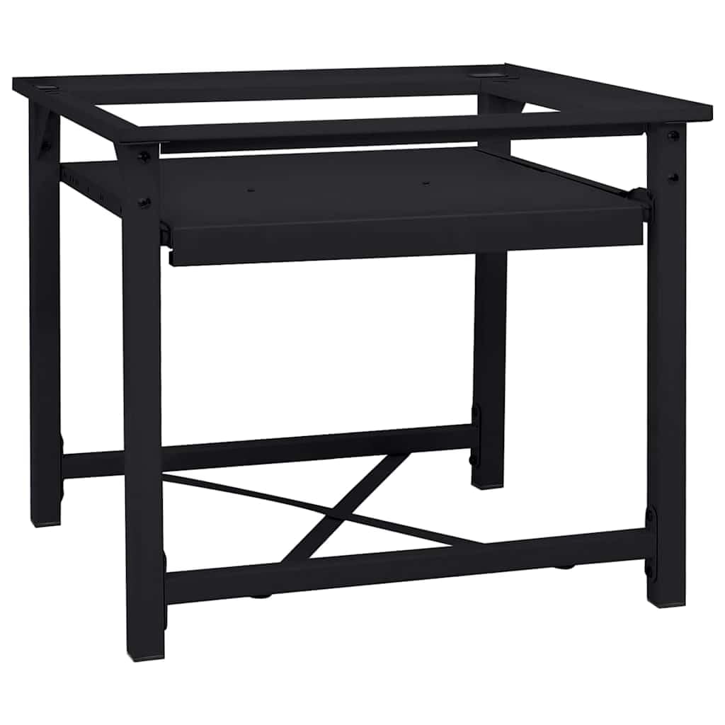 Pedestal de lavadora de acero negro 60 x 56 x 52 cm con patas ajustables, base y base para lavandería, accesorios de secador, alfombrilla antivibración, protección contra ruido, apilamiento