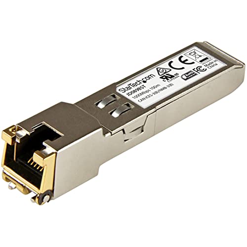 Image of StarTech.com HPE JD089B Compatible SFP Module - 1000BASE-T - SFP to RJ45 Cat6 /Cat5e - 1GE Gigabit Ethernet SFP - RJ-45 100m - HPE 5820AF, 12500, 5500 (JD089BST)