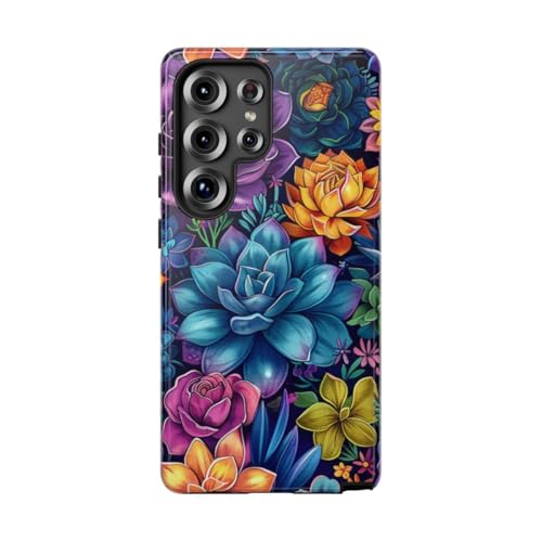 Coque Samsung S25 Ultra violette florale : protection antichoc brillante et résistante