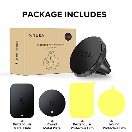 Image of Tusa Magnetic Car Phone Holder, Universal Air Vent Holder with 360 Degree Rotation (Black)